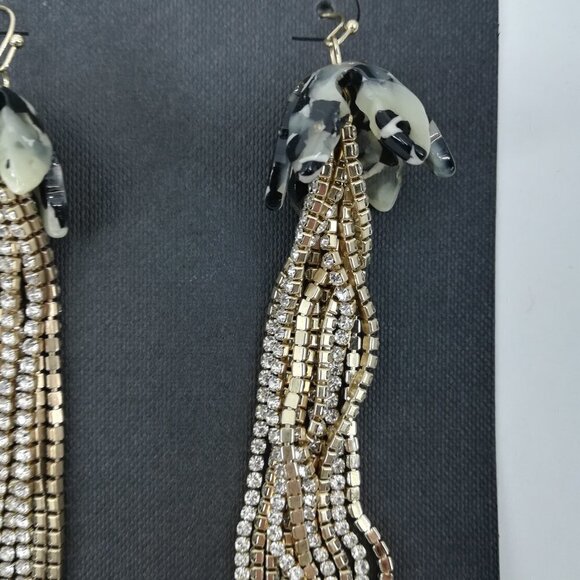 Ava & Aiden Dangly Metallic Rhinestone Earrings - Picture 4 of 5